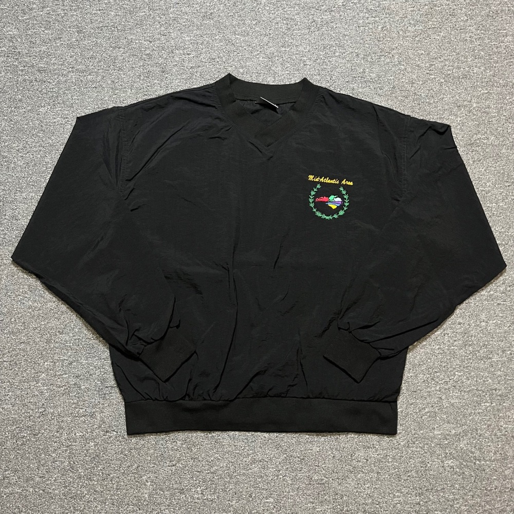 Vintage Munsingwear Mid Atlantic Area Black Pullover Windbreaker‎ Mens Size M